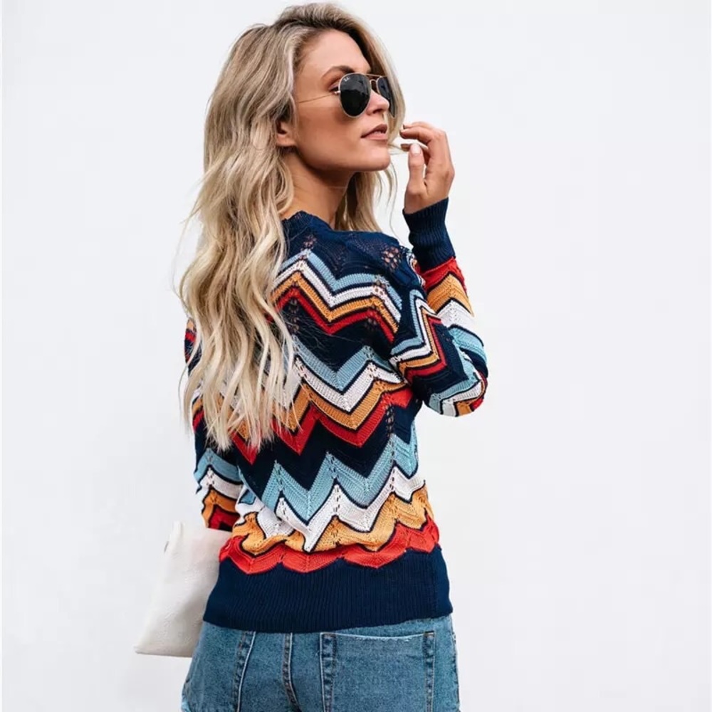 Colorful Chevron Sweater - Picture 4 of 7